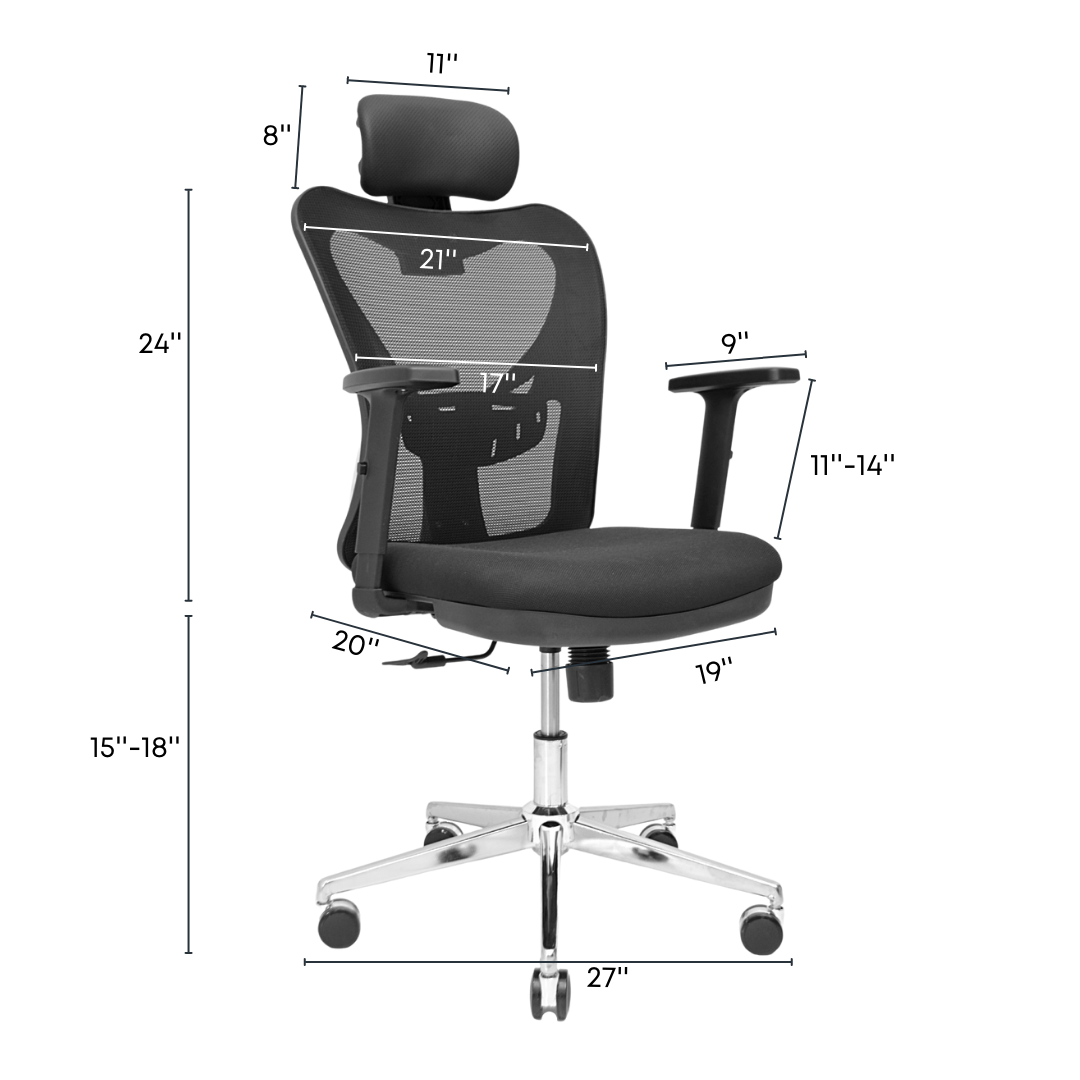 Mesh Office Chair (FT-J097A) Black Furnitex Limited