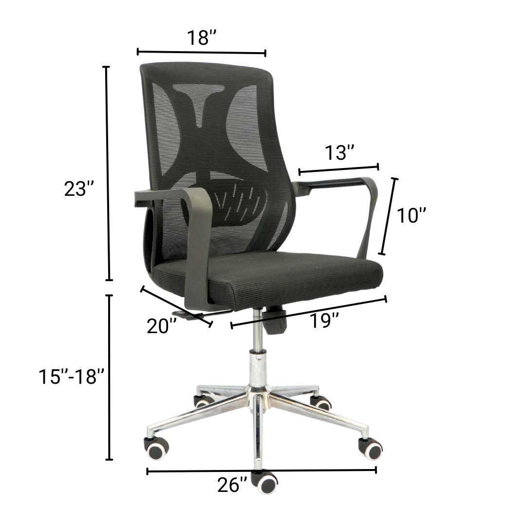 Multiple Uses Hydraulic Chair (FT-J161B) Black - best office chair in bangladesh,  executive chair for office, childs table and chair set, Gaming Chair, Digital Safety Locker, Bar Stool, leather boss chair, Restaurant Chair, Large Antique Wall Mirror -Furnitex Limited