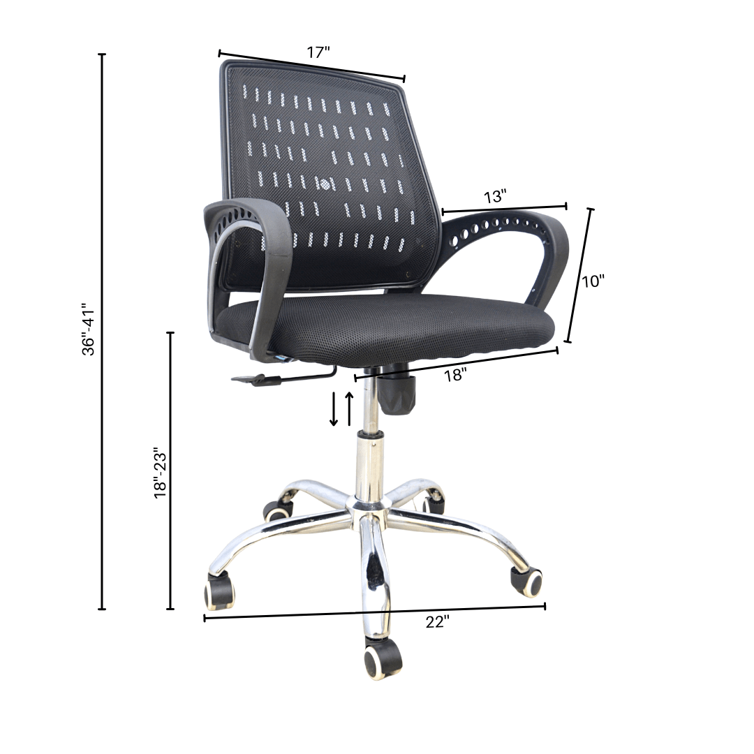 Office Chair Commercial Furniture Mesh (FT-H898) Black Furnitex Limited