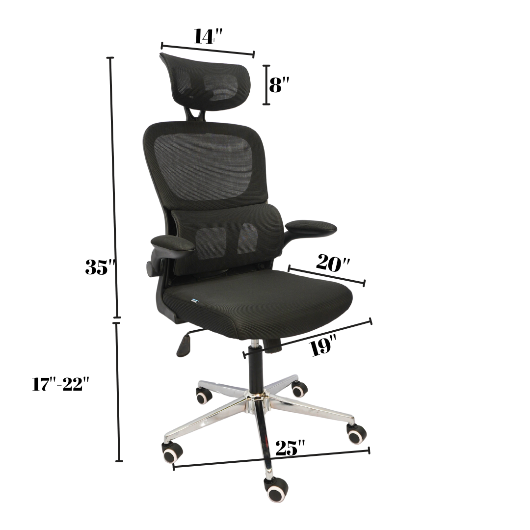 Revolving Office Chair (FT-H2404) Black Furnitex Limited