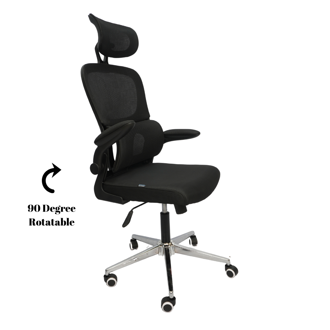 Revolving Office Chair (FT-H2404) Black Furnitex Limited