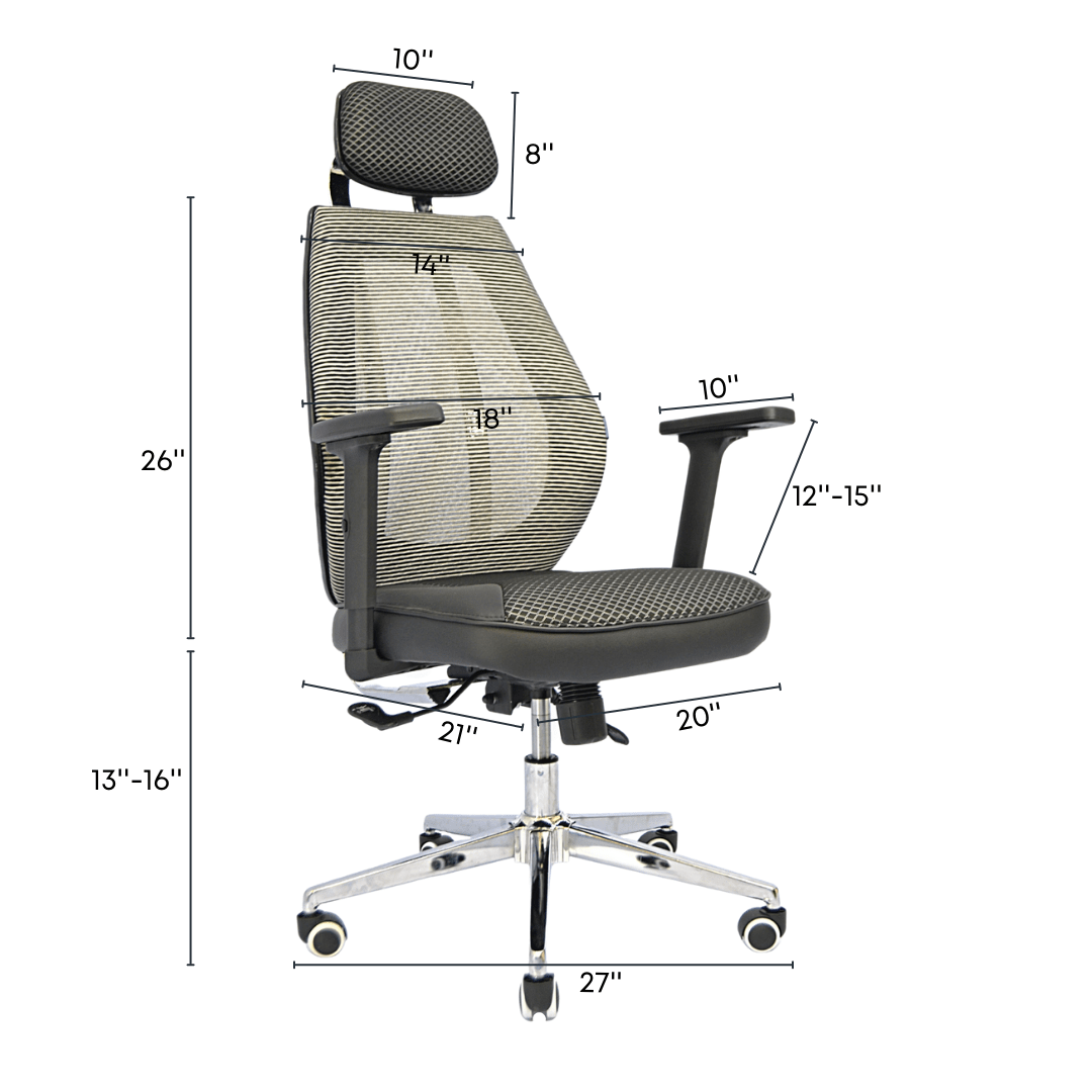 Revolving Office Chair (FT-HB860) Black Furnitex Limited