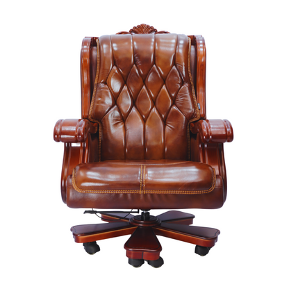 Royal Cowhide Leather Boss Chair (FT-BSC001) - best office chair in bangladesh,  executive chair for office, childs table and chair set, Gaming Chair, Digital Safety Locker, Bar Stool, leather boss chair, Restaurant Chair, Large Antique Wall Mirror -Furnitex Limited