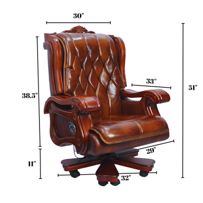Royal Cowhide Leather Boss Chair (FT-BSC001) - best office chair in bangladesh,  executive chair for office, childs table and chair set, Gaming Chair, Digital Safety Locker, Bar Stool, leather boss chair, Restaurant Chair, Large Antique Wall Mirror -Furnitex Limited