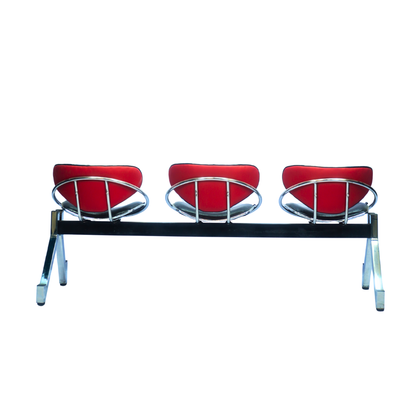 3-Seater Visitor Waiting Chair with Cushion Backrest (Red & Black) ( FT - WC03 ) - Furnitex Limited