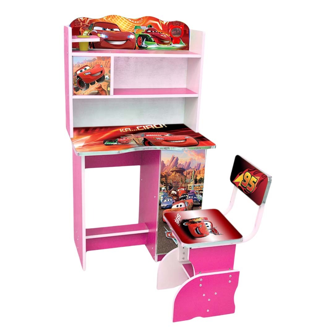 Adjustable Kids Study Table And Chair With Storage Cabinet (FT-KST001)