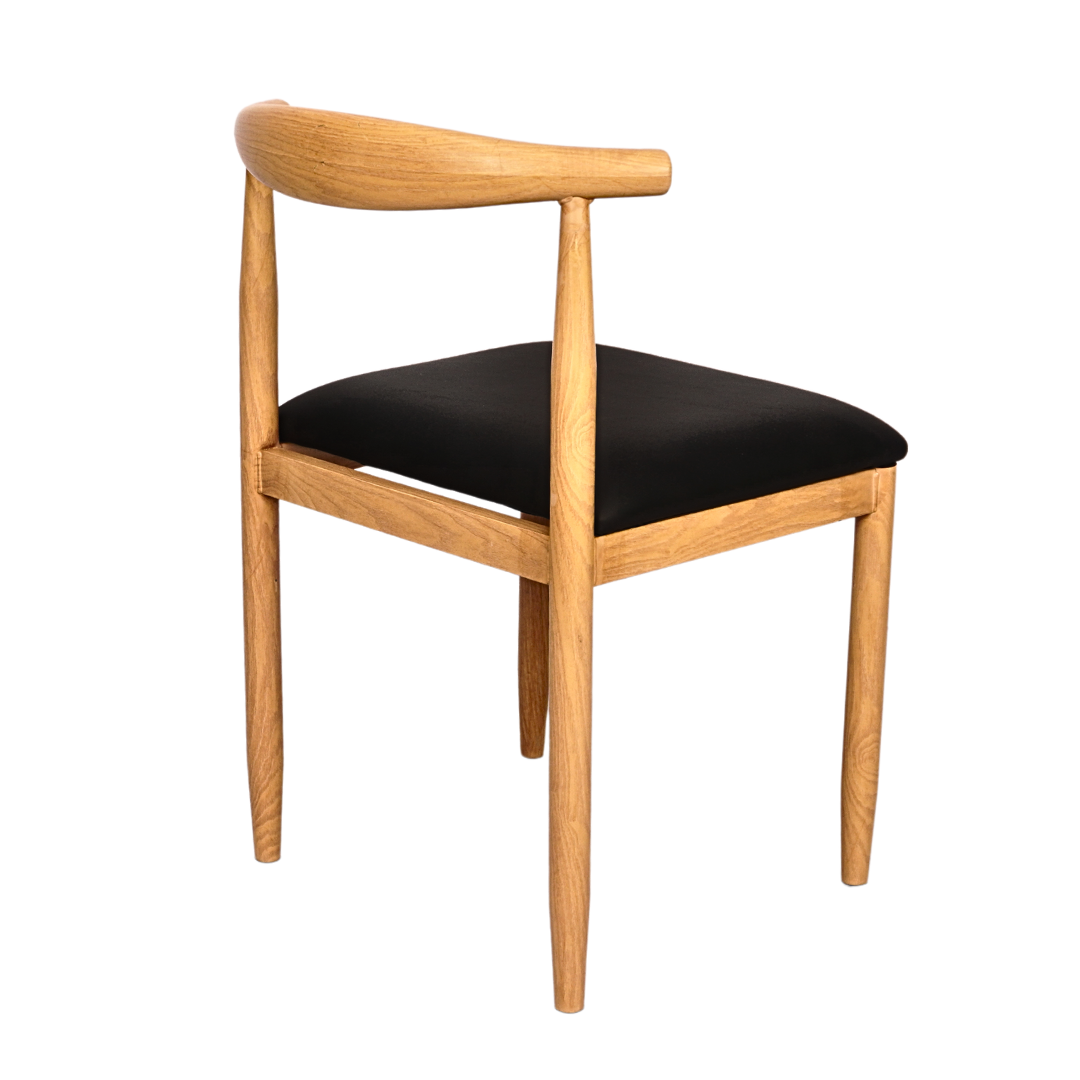 Wooden Grain Metal Chair in Natural Finish with Black Vinyl Seat (FT-WMC01) Furnitex Limited