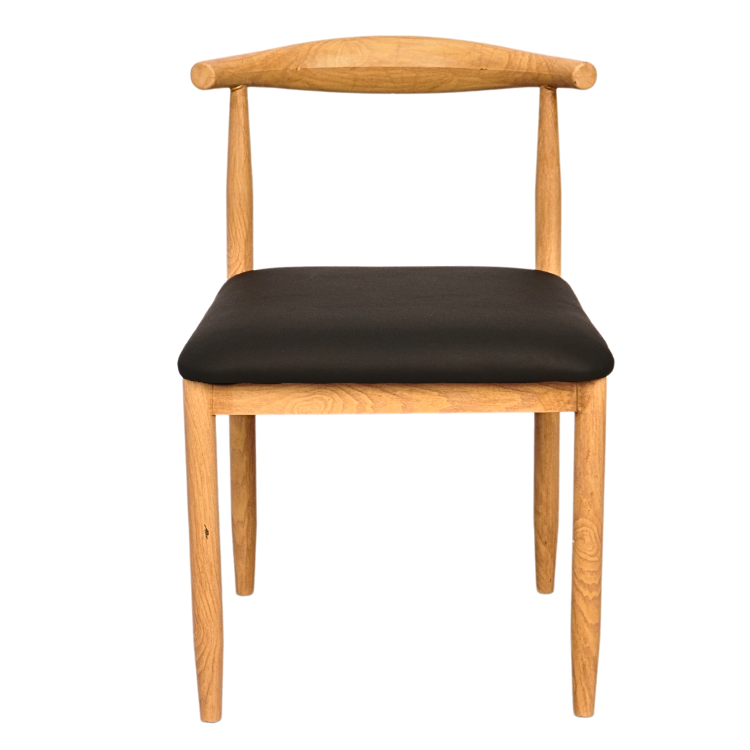 Wooden Grain Metal Chair in Natural Finish with Black Vinyl Seat (FT-WMC01) Furnitex Limited