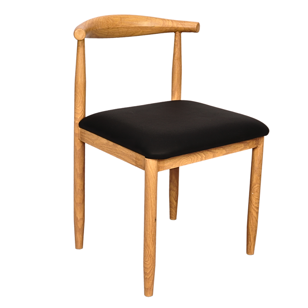 Wooden Grain Metal Chair in Natural Finish with Black Vinyl Seat (FT-WMC01) Furnitex Limited