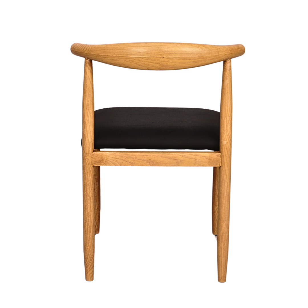 Wooden Grain Metal Chair in Natural Finish with Black Vinyl Seat (FT-WMC01) Furnitex Limited