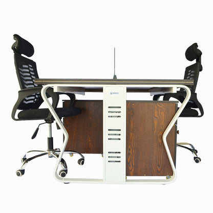Workstation Office Table for 2 Person with Front Table(FT-001) White - best office chair in bangladesh,  executive chair for office, childs table and chair set, Gaming Chair, Digital Safety Locker, Bar Stool, leather boss chair, Restaurant Chair, Large Antique Wall Mirror -Furnitex Limited