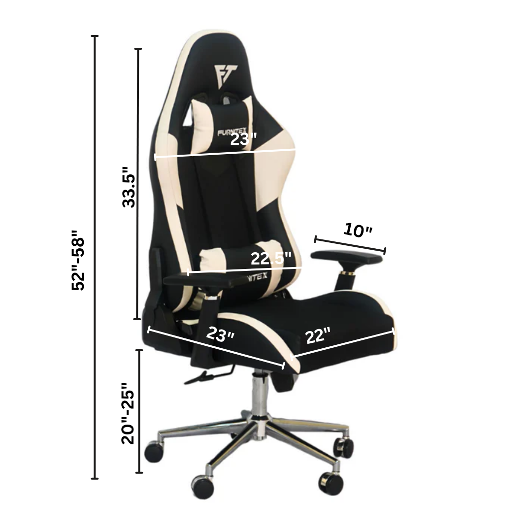 Gaming Chair Megamind with 4D Armrest (FT-G1) White - Furnitex Limited