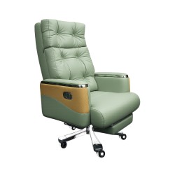 Executive Luxury Boss Chair with Footrest (FT-H0630) Olive Green - Boss Chair | BDshoppers.com