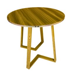 Modern Wooden Round Side Table with Geometric Base - Table | BDshoppers.com