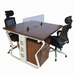 Workstation Office Table for 2 Person with Front Table(FT-001) White - Table | BDshoppers.com