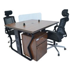 Workstation Office Table for 2 Person with Front Table(FT-003) Black - Table | BDshoppers.com