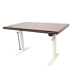 Electric Height-Adjustable Elevating Desk (FT-Y100) White Brown Top - Table | BDshoppers.com