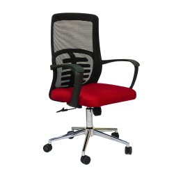 Hydraulic Chair (FT-J166-B) Red Fabric - Office Chair | BDshoppers.com