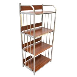 4-Layer Oven Rack Trolley (FT-OT001) – Melamine Board & Stainless Steel - Table | BDshoppers.com