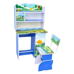 Adjustable Baby Reading Table And Chair With Storage Cabinet (FT-BRT005) - Reading Table Set | BDshoppers.com