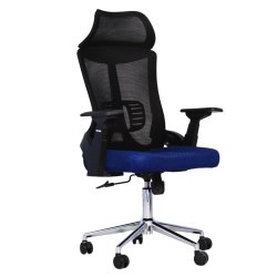 Executive Office Chair (FT-HJ053A) Black and (Blue Mesh) - Office Chair | BDshoppers.com