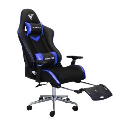 FURNITEX - Gaming Chair with 4D Armrest and Foot Rest (FT-G2 PRO ) Glossy Blue - Gaming Chair | BDshoppers.com