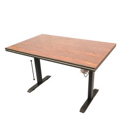 Electric Height-Adjustable Elevating Desk (FT-Y100) Black Brown Top - Table | BDshoppers.com