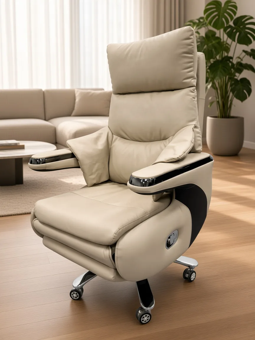 Wavex AR13 beige boss chair in a modern apartment living room