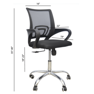 Hydraulic Chair (FT-H4006) Black - best office chair in bangladesh,  executive chair for office, childs table and chair set, Gaming Chair, Digital Safety Locker, Bar Stool, leather boss chair, Restaurant Chair, Large Antique Wall Mirror -Furnitex Limited
