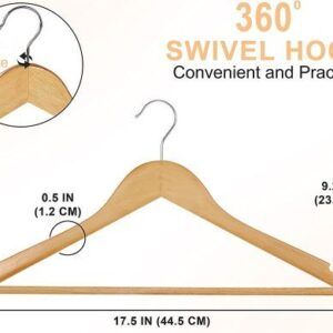10 Pieces Premium Wooden Hangers with 360-Degree Rotatable Hook - best office chair in bangladesh,  executive chair for office, childs table and chair set, Gaming Chair, Digital Safety Locker, Bar Stool, leather boss chair, Restaurant Chair, Large Antique Wall Mirror -Furnitex Limited
