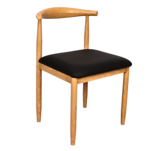 Wooden Grain Metal Chair in Natural Finish with Black Vinyl Seat (FT-WMC01) - best office chair in bangladesh,  executive chair for office, childs table and chair set, Gaming Chair, Digital Safety Locker, Bar Stool, leather boss chair, Restaurant Chair, Large Antique Wall Mirror -Furnitex Limited