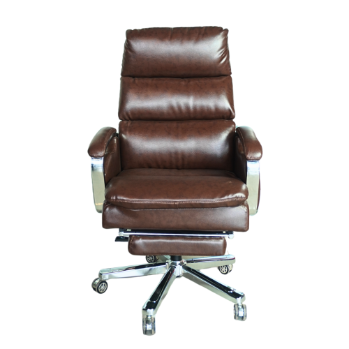Comfortable Luxury Boss Chair with Footrest (FT-H809) coffee - best office chair in bangladesh,  executive chair for office, childs table and chair set, Gaming Chair, Digital Safety Locker, Bar Stool, leather boss chair, Restaurant Chair, Large Antique Wall Mirror -Furnitex Limited