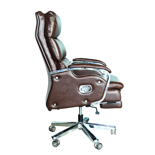 Comfortable Luxury Boss Chair with Footrest (FT-H809) coffee - best office chair in bangladesh,  executive chair for office, childs table and chair set, Gaming Chair, Digital Safety Locker, Bar Stool, leather boss chair, Restaurant Chair, Large Antique Wall Mirror -Furnitex Limited