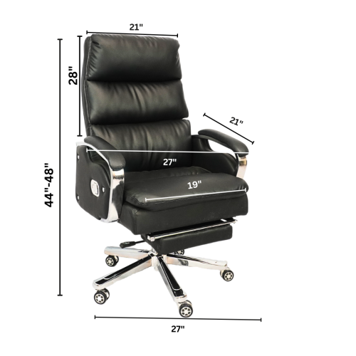 Comfortable Luxury Boss Chair with Footrest (FT-H809) coffee - best office chair in bangladesh,  executive chair for office, childs table and chair set, Gaming Chair, Digital Safety Locker, Bar Stool, leather boss chair, Restaurant Chair, Large Antique Wall Mirror -Furnitex Limited