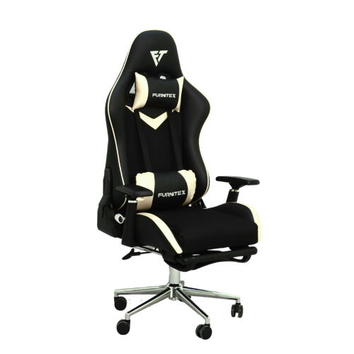 FURNITEX - Gaming Chair with 4D Armrest and Foot Rest (FT-G2 PRO )Glossy Off White - best office chair in bangladesh,  executive chair for office, childs table and chair set, Gaming Chair, Digital Safety Locker, Bar Stool, leather boss chair, Restaurant Chair, Large Antique Wall Mirror -Furnitex Limited