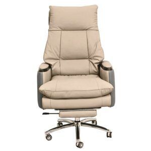 Executive Luxury Boss Chair with Footrest (FT-H0628) Light Cream Executive Luxury Boss Chair with Footrest (FT-H0628) Light Cream