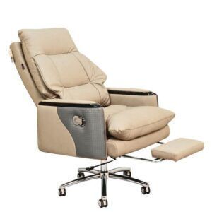 Executive Luxury Boss Chair with Footrest (FT-H0628) Light Cream Executive Luxury Boss Chair with Footrest (FT-H0628) Light Cream