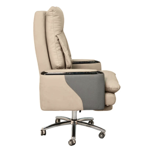 Executive Luxury Boss Chair with Footrest (FT-H0628) Light Cream Executive Luxury Boss Chair with Footrest (FT-H0628) Light Cream