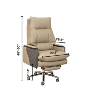 Executive Luxury Boss Chair with Footrest (FT-H0628) Light Cream Executive Luxury Boss Chair with Footrest (FT-H0628) Light Cream