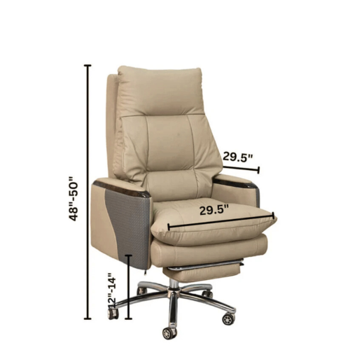 Executive Luxury Boss Chair with Footrest (FT-H0628) Light Cream Executive Luxury Boss Chair with Footrest (FT-H0628) Light Cream