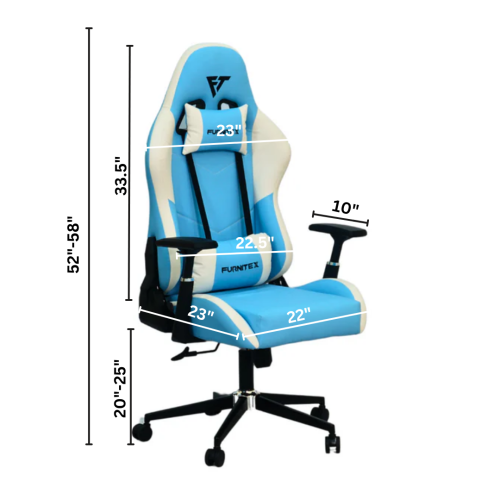 FURNITEX - Gaming Chair with 4D Armrest (FT-G1) Sky Blue