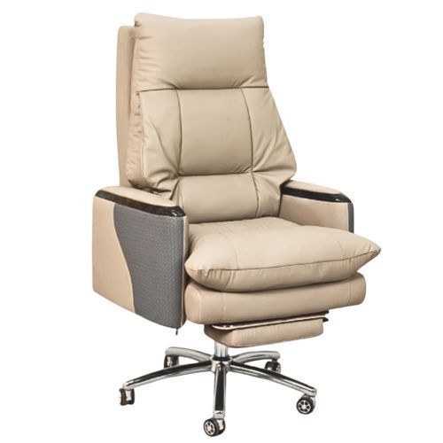 Executive Luxury Boss Chair with Footrest (FT-H0628) Light Cream