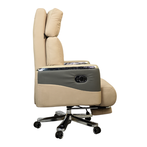 Executive Luxury Boss Chair with Footrest (FT-H0629) Light Cream Executive Luxury Boss Chair with Footrest (FT-H0629) Light Cream